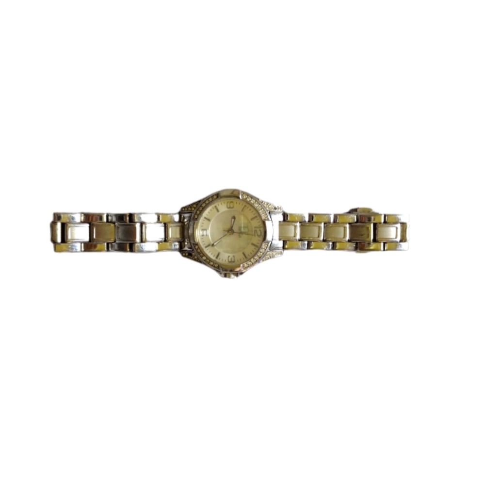 Silver Rhinestone Folio Women's Watch
